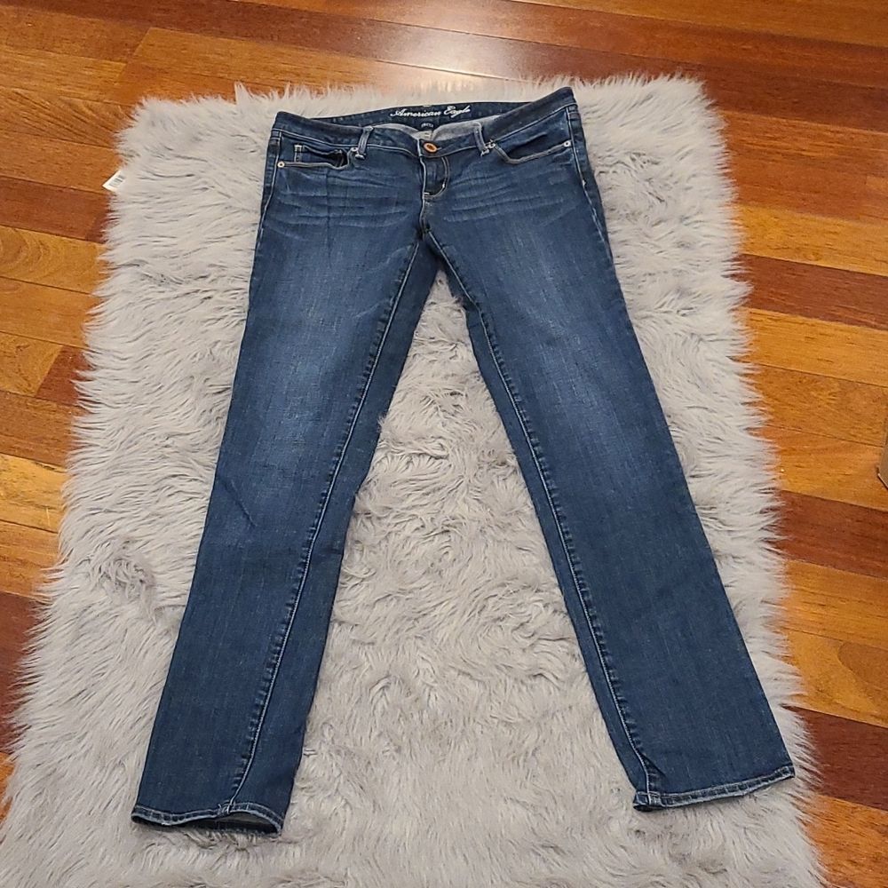 American eagle outfitters womens skinny dark wash jeans size 8 long